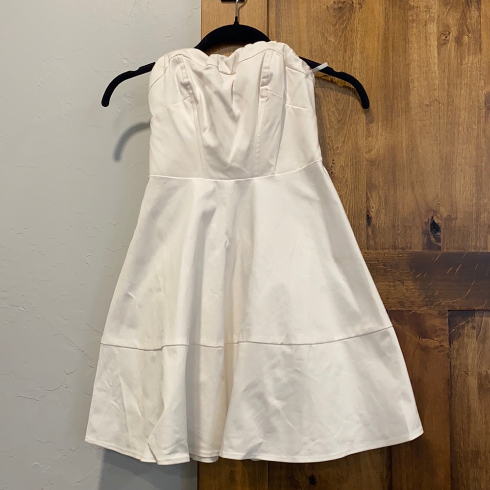 Express white strapless dress, size 0